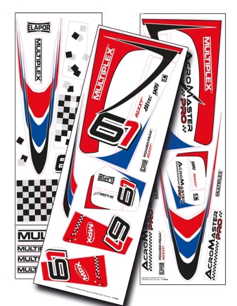 1-00856 Dekorbogen AcroMasterPro blau/rot